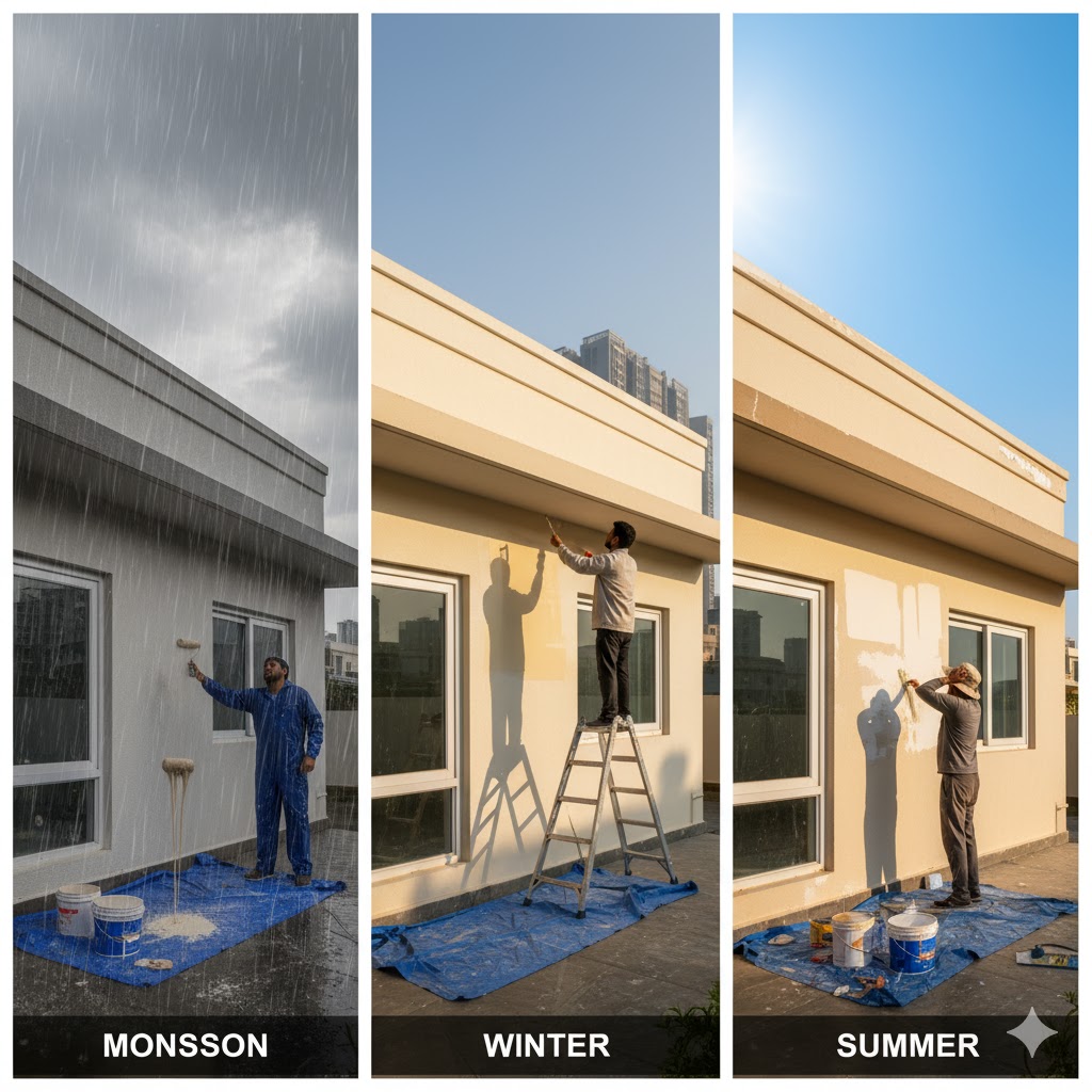 Best Time to Paint Your Gurgaon Home — Monsoon vs. Winter vs. Summer Explained