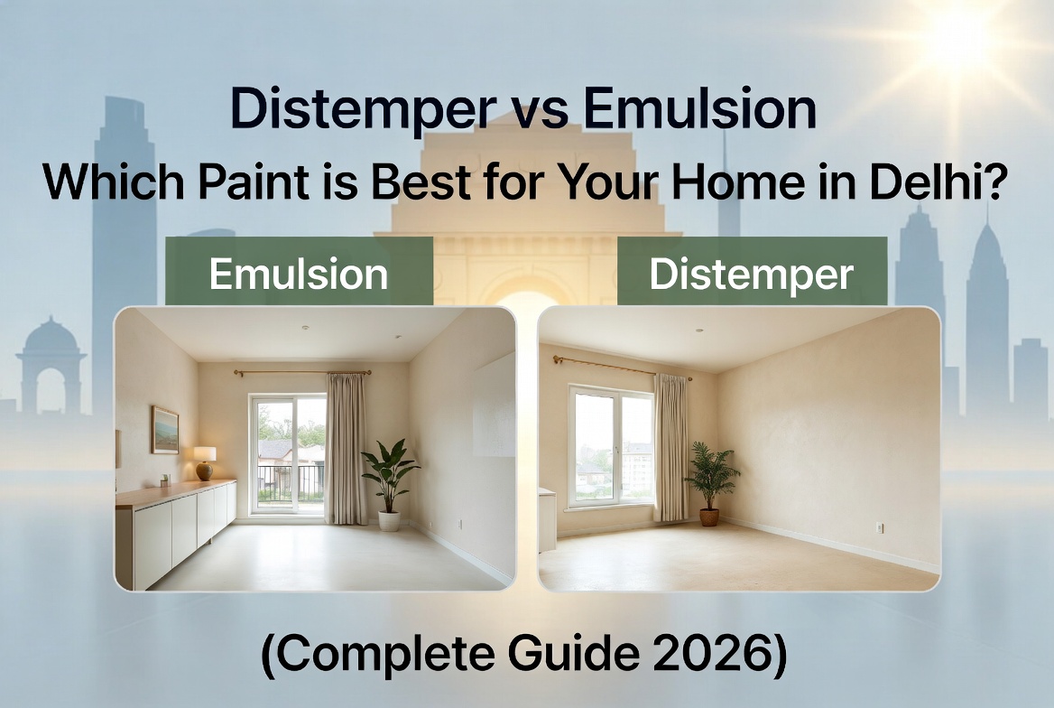 Distemper vs Emulsion: Which Paint is Best for Your Home in Delhi? (Complete Guide 2026)