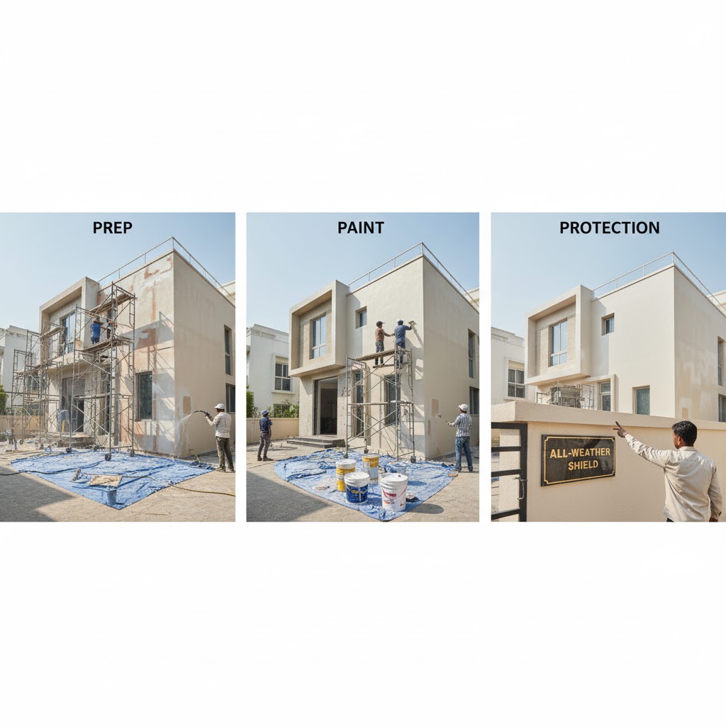 Exterior Painting Guide for Gurgaon Villas & Builder Floors — From Prep to Protection