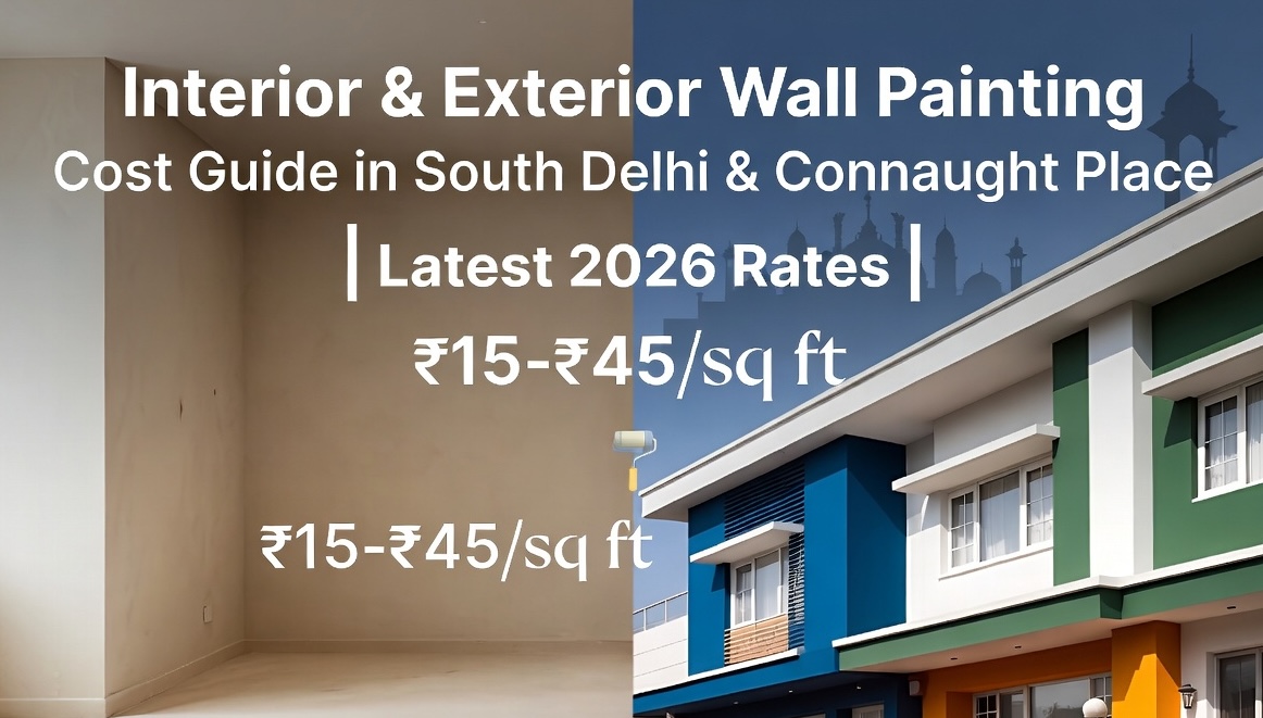 Interior & Exterior Wall Painting Cost Guide in South Delhi & Connaught Place | Latest 2026 Rates