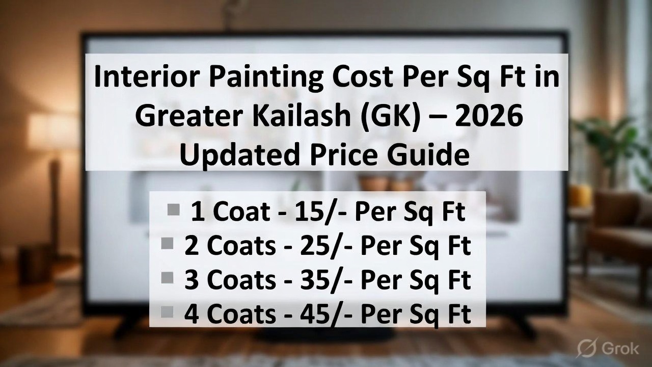 Interior Painting Cost Per Sq Ft in Greater Kailash (GK) – 2026 Updated Price Guide